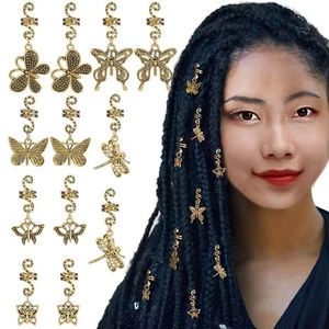 12Pcs Haar Ringe Für Zöpfe Haar Schmuck Dreadlocks Perlen Für Zöpfe - Picture 1 of 6