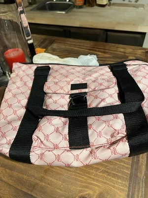 Ralph Lauren Pink Nylon Monogram Tote Duffle Bag Front Pocket With Buckle - Image 1 of 4