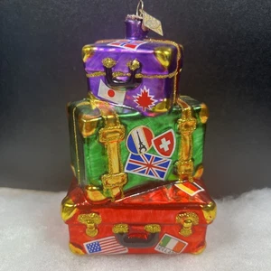 Sparkle Bright Christopher Radko Christmas Ornament Vacation Travel Trunks 2012 - Picture 1 of 8