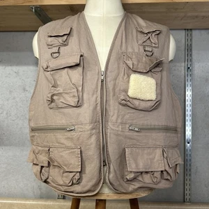 Herren XL RedHead Fliegenfischen Weste Ködergerät mehrere Taschen durchgehender Reißverschluss beige - Bild 1 von 6