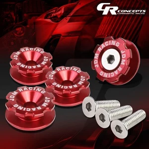 4x RED 24MMx11MM ALUMINUM QUICK RELEASE FASTENER BUMPER FENDER GEAR LIDS KIT - Picture 1 of 5