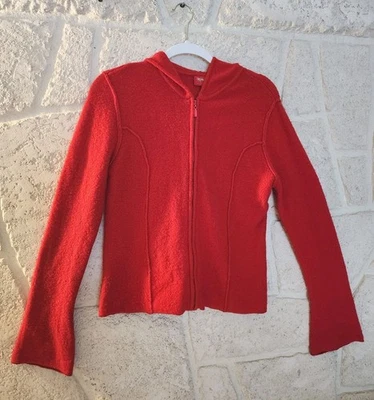 Mossimo Lana Acrílico Cremallera Suéter Cárdigan Sudadera con Capucha Mujer Talla L Rojo Navidad Foto 1 de 4