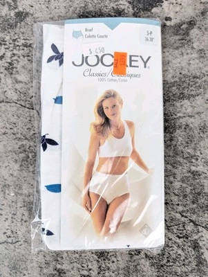 NEW Womens Sz 5 Jockey 1998 Classics Brief Cut Floral Cotton Panties Underwear - Image 1 of 2