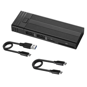 New 10Gbps M.2 NVME SATA Mobile SSD Enclosure Adapter Case USB 3.2 Gen2 Hub - Picture 1 of 15