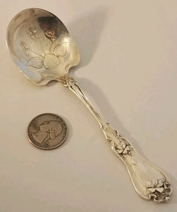 Cuchara para servir con cáscara de azúcar ART NOUVEAU VIOLETA de plata esterlina SIN MONO - Imagen 1 de 6