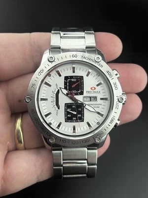 Precimax Chronograph Retro Pro PX14017 Men’s Stainless Steel 100M Watch - Image 1 of 4