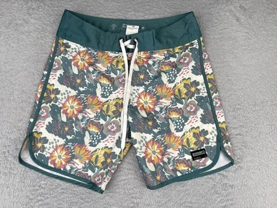 Ezekiel Swim Trunks Women 30 Green Floral Boardshorts 2 Way Stretch Cotton 30x8 - Image 1 of 4