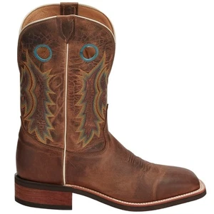 Tony Lama Creedance Embroidered Square Toe Pull On Cowboy Mens Brown Casual Boo - Picture 1 of 5