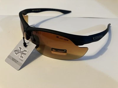 X Loop HD Sunglasses 8XHD330302 Amber Brown Lens 3303 Flat Black - Image 1 of 4