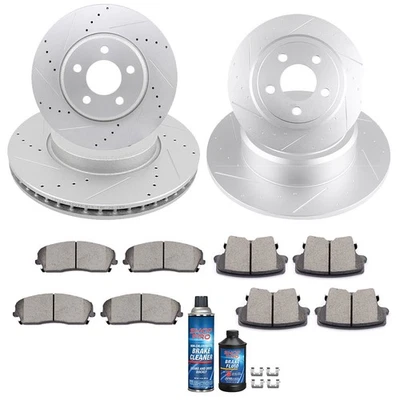 Front And Rear Ceramic Brake Pads & Rotors Slot For Dodge Charger 12-17 Rwd V6 - Изображение 1 из 4