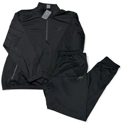 Nike Sportswear Black Poly Knit Half Zip Tracksuit Men's Size XXL - Image 1 of 4