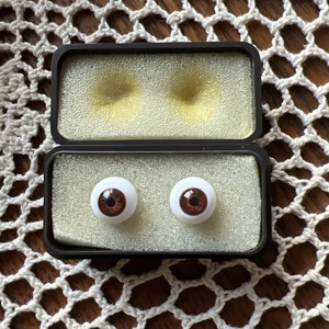 Glasaugen Brown Glass Eyes in Box W. Germany Reborn Doll Supplies, 12 mm - Picture 1 of 8