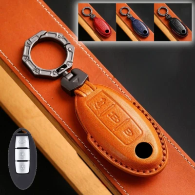 Чехол для автомобильного ключа из натуральной кожи для Nissan Almera Altima Armada Sentra GT-R - Изображение 1 из 4