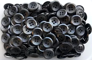 25mm 40L Gunmetal Dark Silver Grey Metal 4 Hole Industrial Textured Buttons L10 - Picture 1 of 1