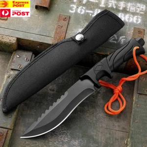 Outdoor Duty Fixed Blade Knife with Non-slip Handle and Nylon Sheath EDC Camping - Foto 1 di 14