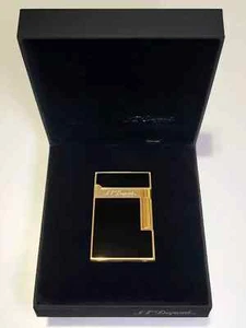 S.T. Dupont Black Gold China Lacquer Line Lighter Cigar Gas Lighter New In Box - Picture 1 of 11