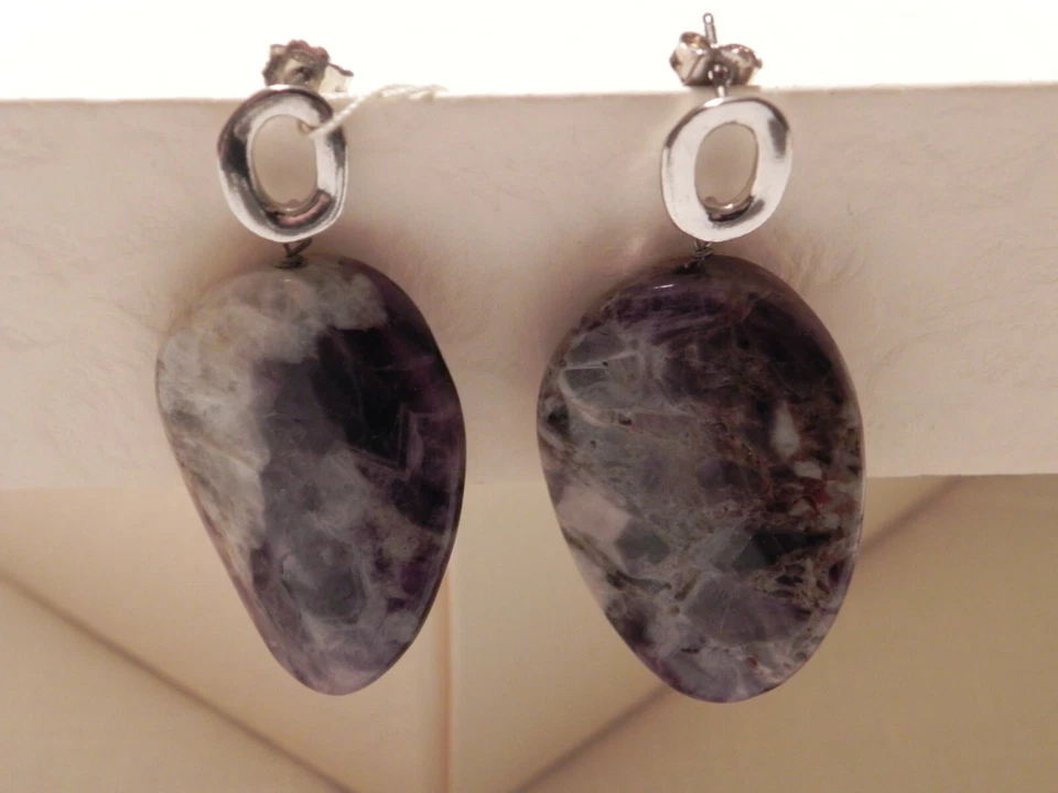 CREAZIONI - Orecchini in argento + ametista - fatti a mano - BIJOUX - Immagine 1 di 1