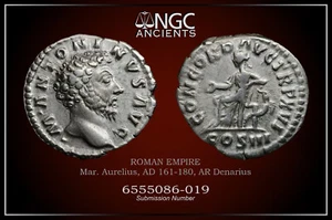 MARCUS AURELIUS NGC SS RÖMISCHE MÜNZEN, AD 161-180. AR Denar. A986 - Bild 1 von 8