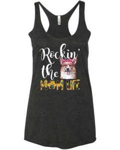 Corgi Cute Rockin The Mom Life Fur Mama Gift Mother's Day Racer Tank Top - Picture 1 of 6