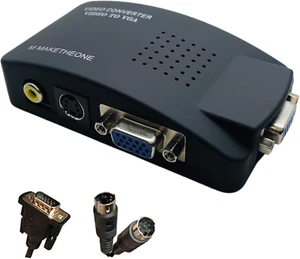 M MAKETHEONE RCA to VGA Adapter, Composite AV S-Video RCA Input to VGA Female Ou - Picture 1 of 12