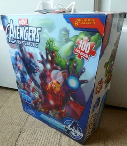 Marvel Avengers Assemble Super 3D 6 Jigsaw Puzzle Pack 100 Piece Brand New! NIB - Picture 1 of 6