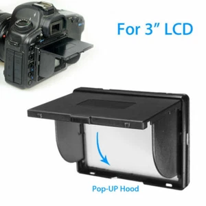 Universal 3"LCD Schatten SLR Kamera Bildschirm Abnehmbare Pop-UP Hood Beschützer - Bild 1 von 7
