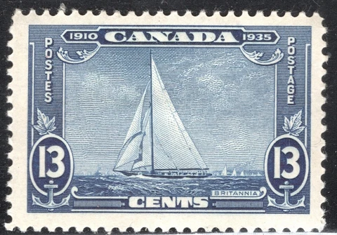 Canada Stamp Scott #216, 13c, Royal Yacht Britannia, MLH, VF, SCV$8.50 Cover