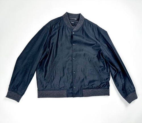 Theory Giacca Uomo Lana Flanella Slim Fit Snap Front Varsity 2XL $595