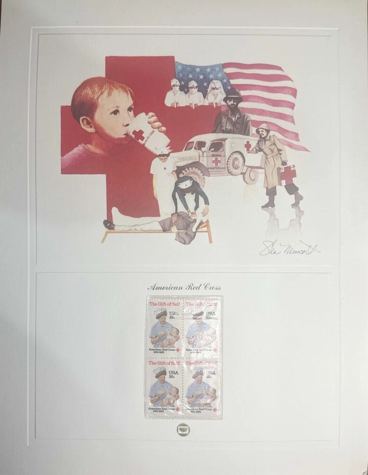 Top Notch SN 1910 MNH Blk of 4 Commemorative Society Panel- American Red Cross - Image 1 of 1