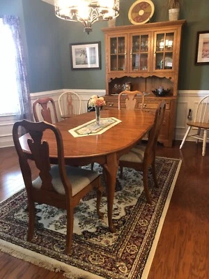 Dining Room Set-Pennsylvania House Oak table, chairs, hutch and buffer - Image 1 of 2
