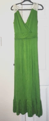 Maxi Vestido Para Mujer A.N.A Clothing Verde Sin Mangas Crochet Espalda Pequeño Foto 1 de 4
