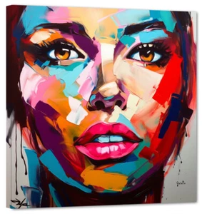 Face Aktuel art Modern Pop Contemporary Bild 100x100 Kunstwerk FC40 - Picture 1 of 2