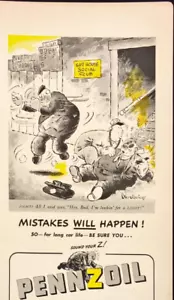 1942 Pennzoil Oil Gas House Social Club Fight Keep 'Em Flying WWII Print Ad - Picture 1 of 7