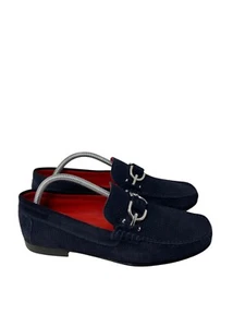 Donald J Pliner Loafers Men's Size 9 Navy Blue Suede Slip On Daocio Dacio - Picture 1 of 9