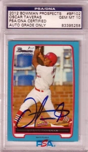 OSCAR TAVERAS 2012 Bowman Prospects Autograph Auto PSA/DNA GEM MINT 10 CARDINALS - Picture 1 of 2