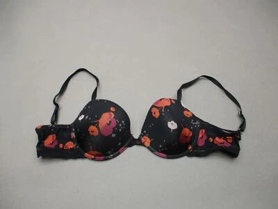 36C Gilligan & O'Malley Mujer Negra Floral Forrada con Aros Camiseta Demi Bra 3J Foto 1 de 4