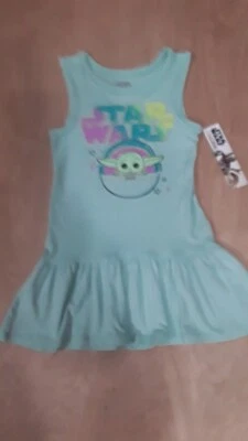 Vestido elástico sin mangas verde Star Wars Baby Yoda para niña talla 4/5 NUEVO con etiqueta Foto 1 de 3