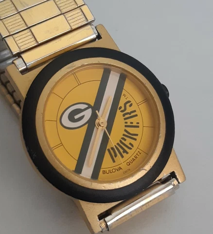 Bulova Sportime Green Bay Packers Watch Speidel Wristband (Read Description) Cover