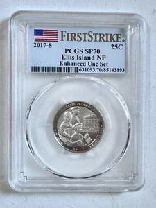 X Nice 25 Cents 2017 S Ellis Island Certified PCGS SP70 Quarter First Strike - Picture 1 of 1