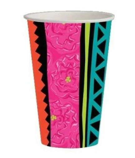 Caliente 12 oz Hot/Cold Paper Cup 8 Pack Cinco de Mayo Fiesta Mexican Decoration - Image 1 of 1