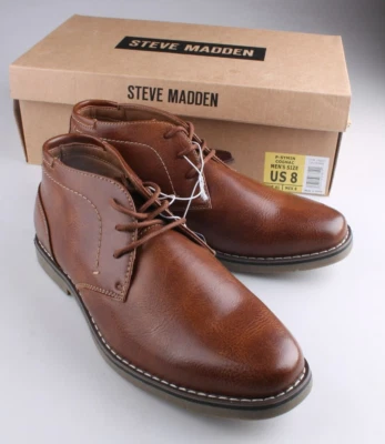 Steve Madden P-Symin Dress & Comfort Corto Botas Chukka Marrón Coñac Nib - Imagen 1 de 4