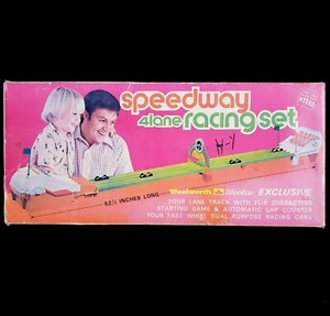 Vintage Woolworth Speedway 4-Lane Racing Set **Missing Parts See Desc.** Woolco - Picture 1 of 13