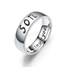 Stainless Steel Family Ring Engraved Dad Mom Son Daughter I Love You Ring Band