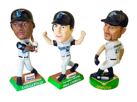 FLORIDA MARLINS LUIS CASTILLO, CRAIG COUNSELL, RYAN DEMPSTER SGA BOBBLEHEADS Cover