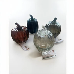 4 Target Bullseye Playground GLASS PUMPKINS Autumn Halloween Fall Thanksgiving - Picture 1 of 1