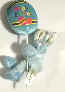 Homerbest 2012 Happy Easter Blue Egg Bunny Rabbit Plush On Stick - Picture 1 of 6