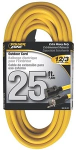 POWER ZONE 25 FT OUTDOOR EXTENSION CORD 12/3 YELLOW EXTRA HEAVY DUTY BRAND NEW - Picture 1 of 1