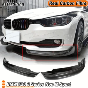 For BMW F30 3 Series Non M-Sport REAL Carbon Front Bumper Splitter Lip Spoiler - Picture 1 of 10