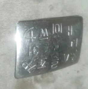 Vintage Chambers Belt Co Silver Tone Cowboy Western Ranch Cattle Brand Buckle - Picture 1 of 3