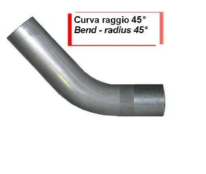 Tubo curva raggio 45° marmitta scarico senza manicotto vari usi VARI DIAMETRI - Picture 1 of 1